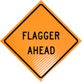 Flagger Ahead Non Reflective Roll-Up Sign