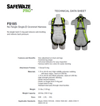 Safewaze FS185 Pro Vest Padded Harness with Grommet Leg Straps