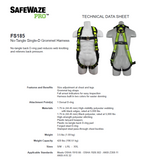 Safewaze FS185 Pro Vest Padded Harness with Grommet Leg Straps
